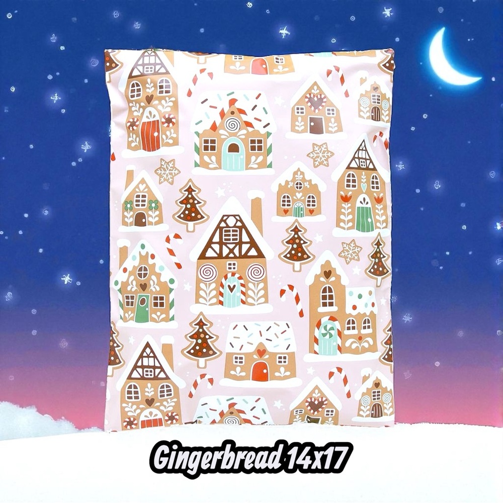 Gingerbread Village 14x17 Poly Mailers 25 Pack